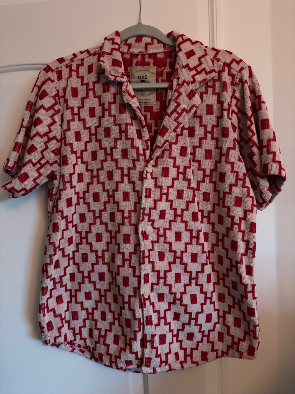 OAS Company - White Machu Cuba Terry Shirt - Men’s Large
